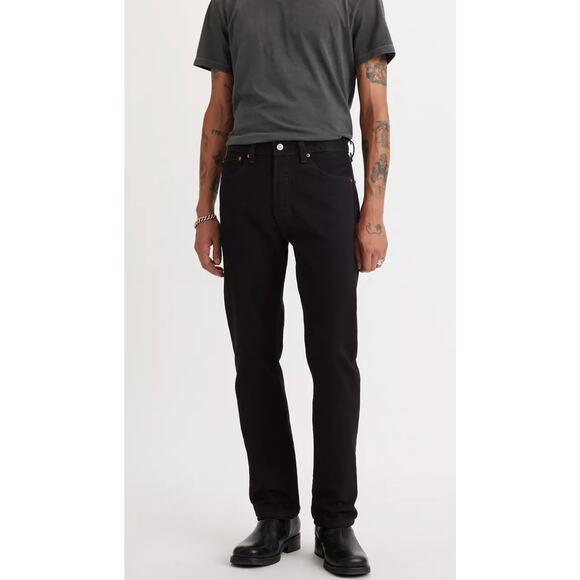 501 Original Fit Men's Button Fly Black Jeans Size 38 x 32 - Picture 1 of 8